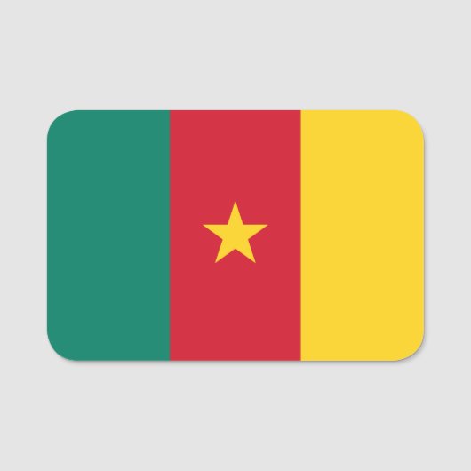 Porte-nom Nom patriotique avec drapeau du Cameroun (Devant)