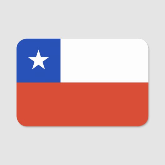 Porte-nom Nom patriotique avec drapeau du Chili (Devant)