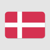 Porte-nom Nom patriotique avec drapeau du Danemark (Devant)