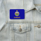 Porte-nom Nom patriotique avec drapeau du Kansas, USA (En situation)