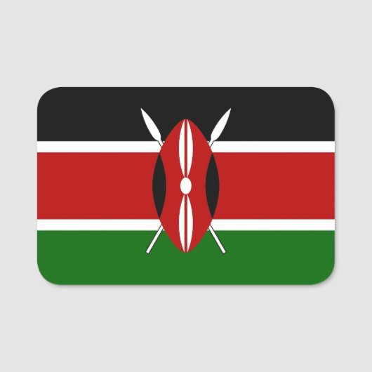 Porte-nom Nom patriotique avec drapeau du Kenya (Devant)