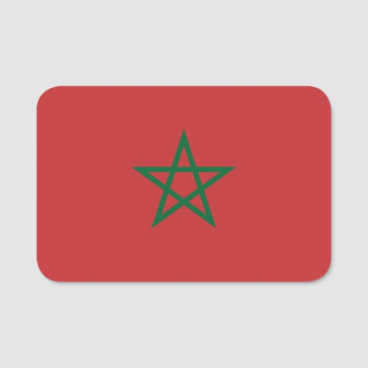 Porte-nom Nom patriotique avec drapeau du Maroc (Devant)