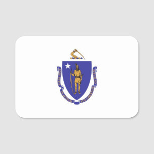 Porte-nom Nom patriotique avec drapeau du Massachusetts