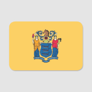 Porte-nom Nom patriotique avec drapeau du New Jersey