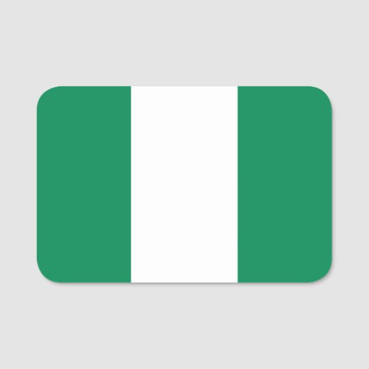 Porte-nom Nom patriotique avec drapeau du Nigeria (Devant)