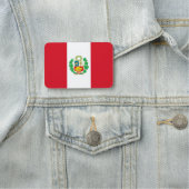 Porte-nom Nom patriotique avec drapeau du Pérou (En situation)