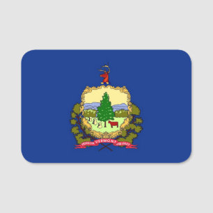 Porte-nom Nom patriotique avec drapeau du Vermont