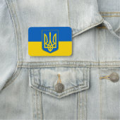Porte-nom Nom patriotique avec drapeau d'Ukraine (En situation)