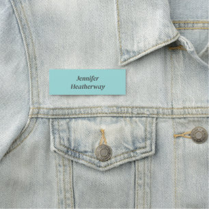 Porte-nom Nom personnalisé bleu aqua minimaliste