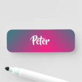 Porte-nom Nom personnalisé dégradé rose et bleu (En situation)
