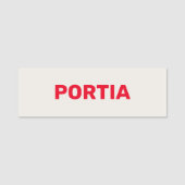 Porte-nom Nom personnalisé rouge clair gris clair (Devant)