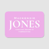 Porte-nom Nom personnel Marque Business Logo Moderne Rose (Devant)