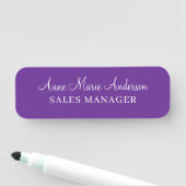 Porte-nom Nom professionnel élégant violet (En situation)