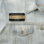 Porte-nom Nom, titre et nom de l'entreprise moderne noir dor (En situation)