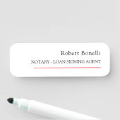 Porte-nom Notaire moderne minimaliste rouge clair (En situation)