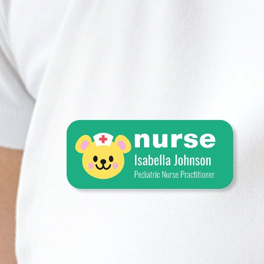 Porte-nom Nurse Custom Name Cute Dog Blue