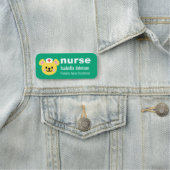 Porte-nom Nurse Custom Name Cute Dog Blue (En situation)