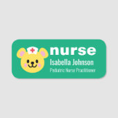 Porte-nom Nurse Custom Name Cute Dog Blue (Devant)