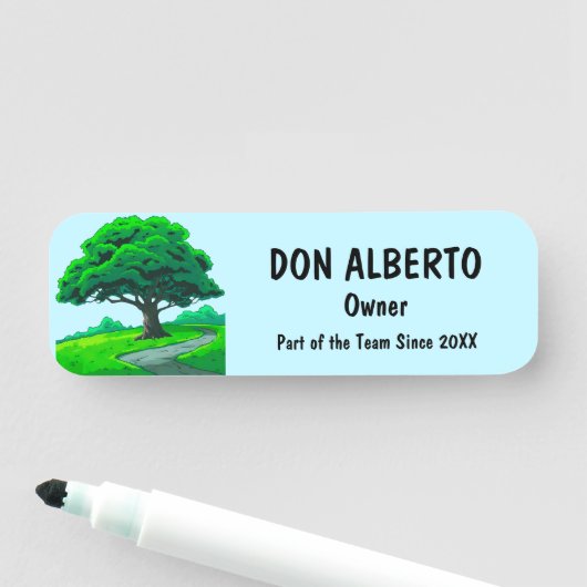 Porte-nom Oak Tree Logo | Custom Tree Trimming Services (En situation)