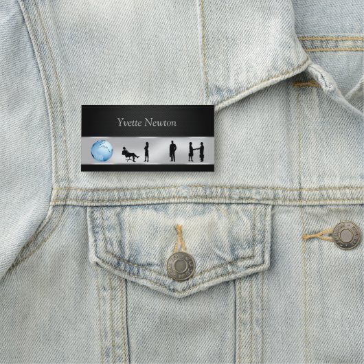 Porte-nom Office Business People World Globe (En situation)