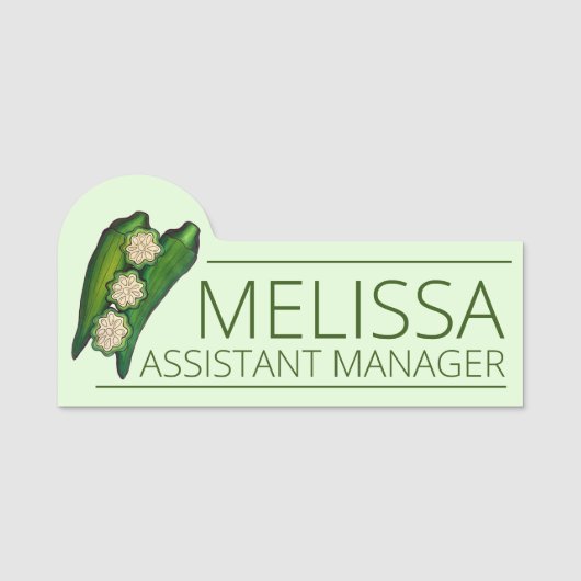 Porte-nom Okra Pod frais été produit Cuisine sud (Devant)