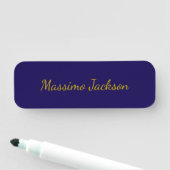 Porte-nom Or et bleu foncé Couleur Professional Plain Propre (En situation)