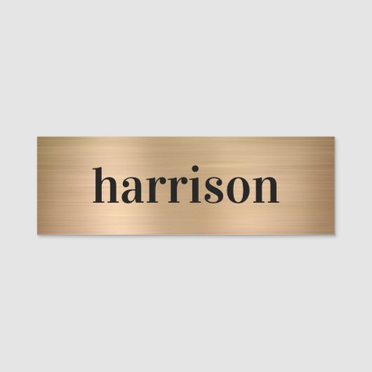 Porte-nom Or moderne minimal (Devant)