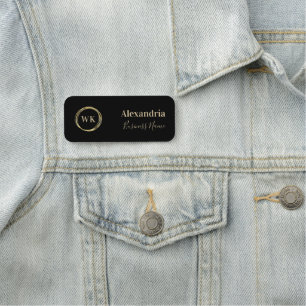 Porte-nom Or Moderne Monogramme Employé
