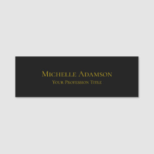 Porte-nom Or & Noir Couleur Professionnel Plain Moderne
