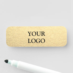 Porte-nom Or personnalisé simple et élégant avec votre logo 