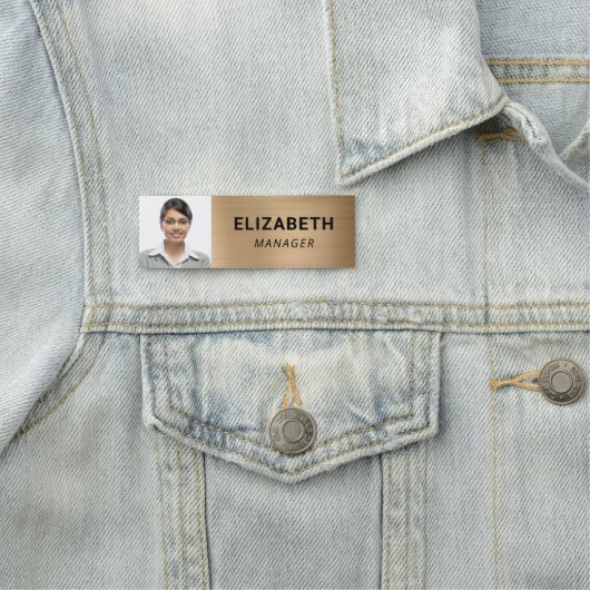 Porte-nom Or photo moderne (En situation)