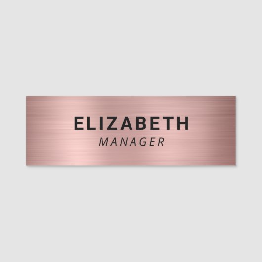 Porte-nom Or Rose moderne (Devant)