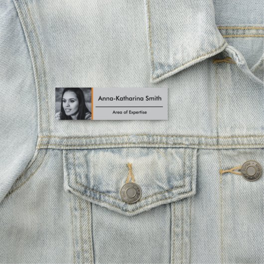 Porte-nom Orange Accents Profil Image Expertise Black Grey (En situation)