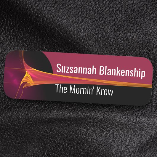 Porte-nom Orange Burgundy Blast Arrière - plan