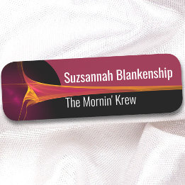 Porte-nom Orange Burgundy Streaked Blast Arrière - plan