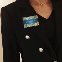Organisateur Vintage D'Événements Orné Or Et Bleu