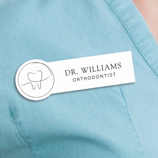 Porte-nom Orthodontiste Minimaliste