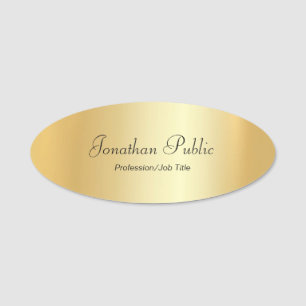 Porte-nom Ovale Élégante Ovale Élégante De Jeu D'Or Personna