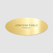 Porte-nom Ovale Modèle doré moderne (Devant)