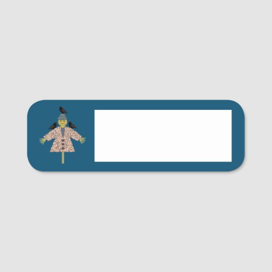 Porte-nom Paille d'Halloween Scarecrow et Ravens (Devant)