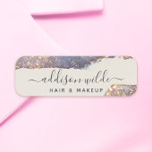 Porte-nom Paillettes de Glam Or Violet Iridescent