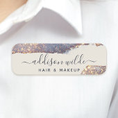 Porte-nom Paillettes de Glam Or Violet Iridescent