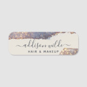 Porte-nom Paillettes de Glam Or Violet Iridescent (Devant)