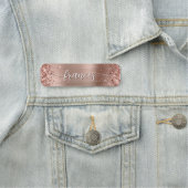 Porte-nom Paillettes Rose Gold Phuile manuscrite Script (En situation)