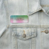 Porte-nom Paillettes vertes tendance ,rose (En situation)