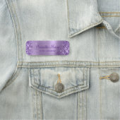 Porte-nom Paillettes Violet Clair Brillante (En situation)