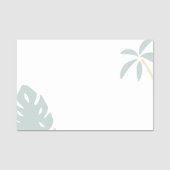 Porte-nom Palmier tropical et feuille de monstère (Devant)