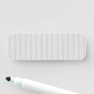Porte-nom papier peint blanc et gris avec un motif
