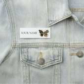 Porte-nom Papillon à fleurs d'or avec orchidée noire (En situation)