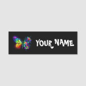 Porte-nom Papillon arc-en-ciel (Devant)